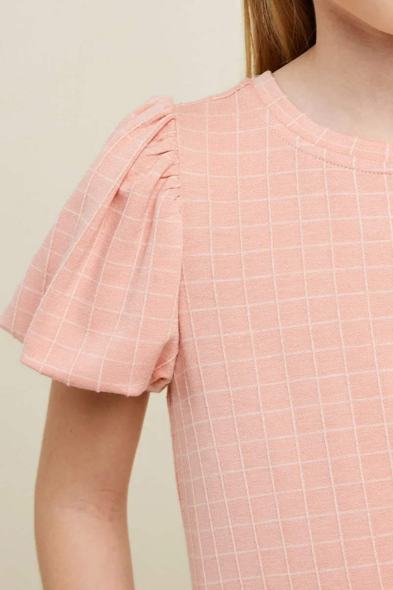 French Terry Bubble-Sleeve T-Shirt