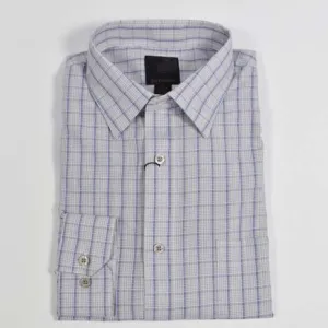 FX Fusion Big & Tall Taupe Textured Check Short Sleeve Dress Shirt