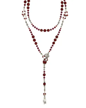 Garnet and Sterling Silver Lariat