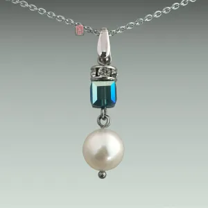 Geometric: Round (white/indicolite) 幾何形：圓 (白/蔚藍碧璽)