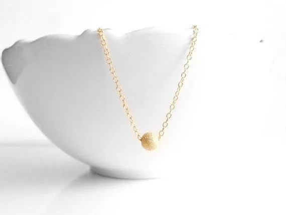 Gold Ball Necklace, 14K gold filled, 14K gold fill necklace, stardust ball necklace, layering necklace, simple gold necklace small gold ball