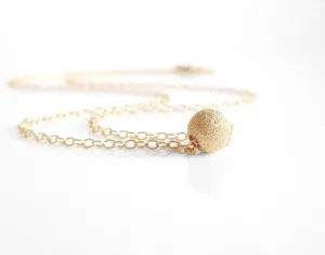 Gold Ball Necklace, 14K gold filled, 14K gold fill necklace, stardust ball necklace, layering necklace, simple gold necklace small gold ball