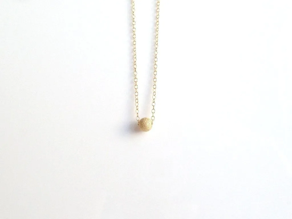 Gold Ball Necklace, 14K gold filled, 14K gold fill necklace, stardust ball necklace, layering necklace, simple gold necklace small gold ball