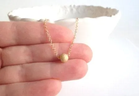 Gold Ball Necklace, 14K gold filled, 14K gold fill necklace, stardust ball necklace, layering necklace, simple gold necklace small gold ball