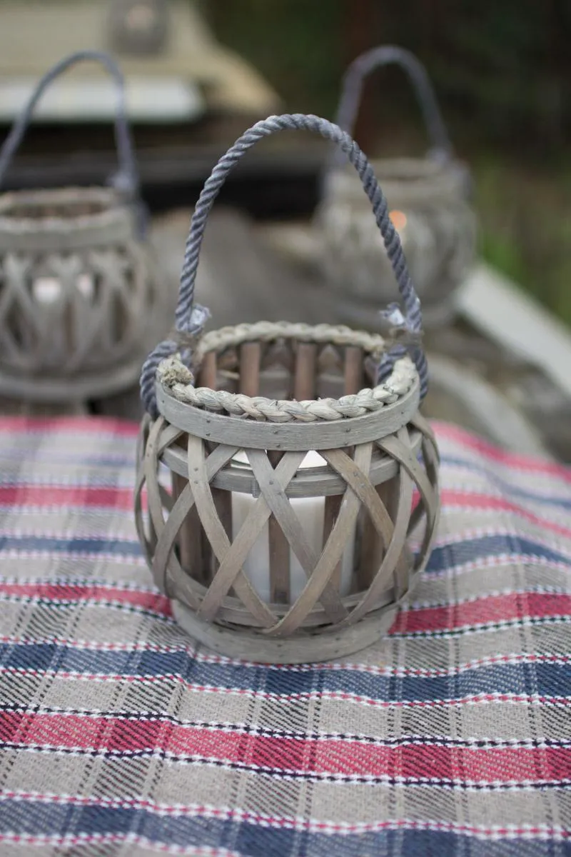 Grey Willow Votive Lantern with Glass (Pack of 4)