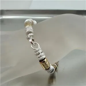Hadar Designers Bracelet 14k Yellow Gold Fil Handmade Sterling Silver (I b183)