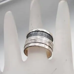 Hadar Designers Handmade Swivel Sterling Silver Ring 7,8,9,10,10.5 (I r60si) Y
