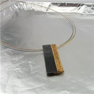 Hadar Designers Handmade yellow Gold Plated 925 Sterling Silver Collar Pendant (