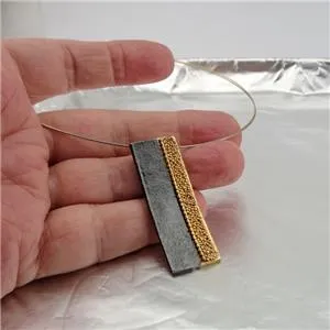 Hadar Designers Handmade yellow Gold Plated 925 Sterling Silver Collar Pendant (