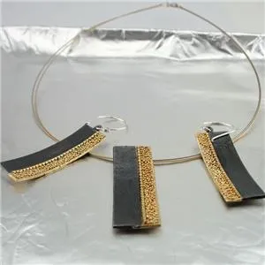 Hadar Designers Handmade yellow Gold Plated 925 Sterling Silver Collar Pendant (