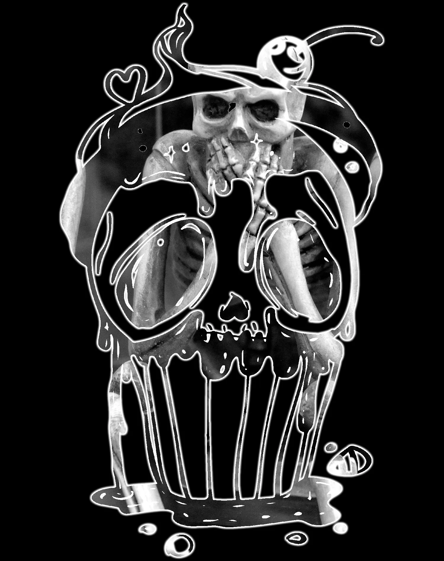 Halloween Horror Cupcake Skull Graffiti Stencil Official Men's T-shirt