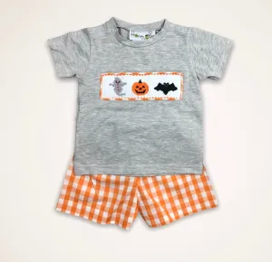 Halloween T-shirt and orange shorts set