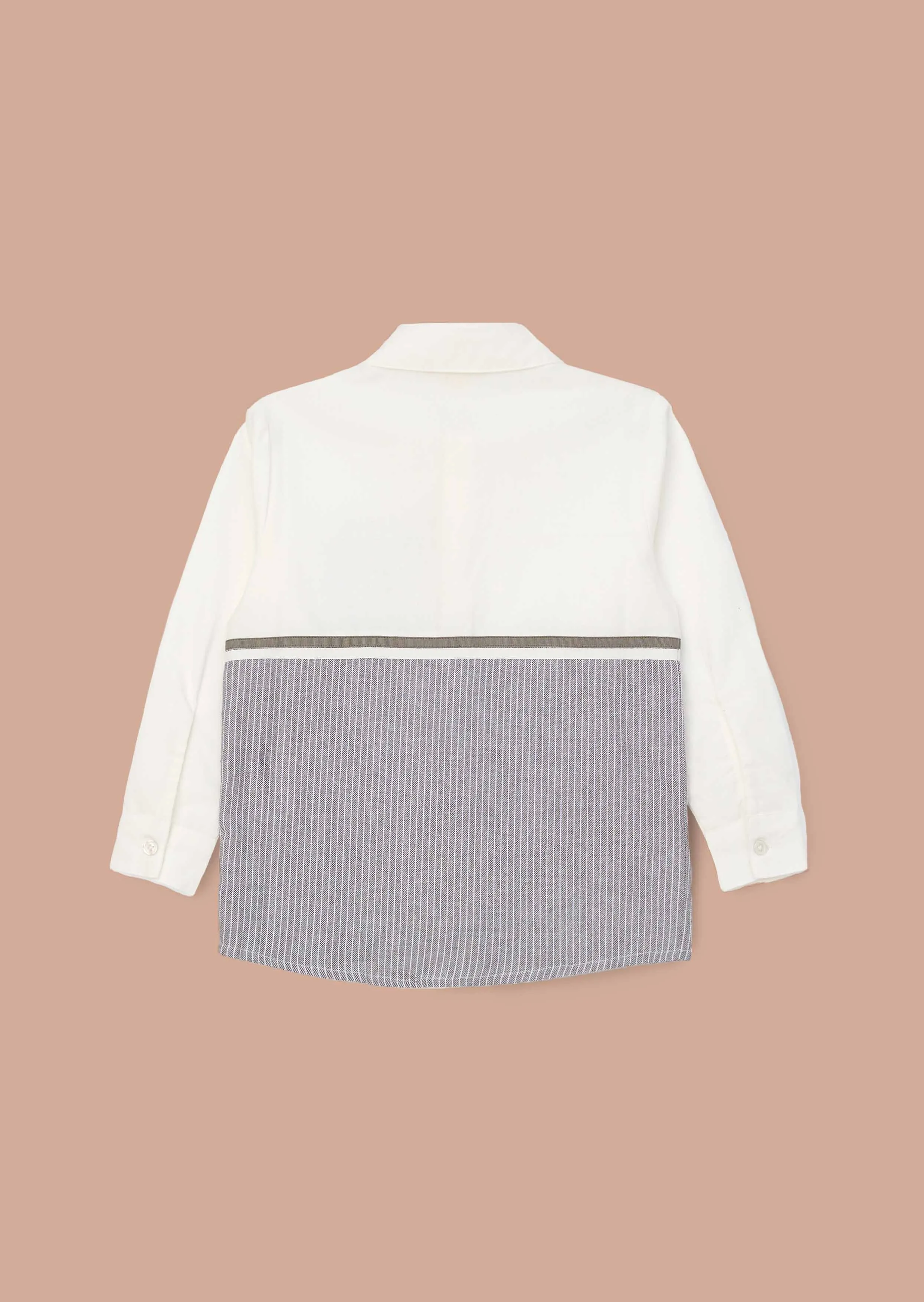 Hank Grey Textured Stripe Block Shirt