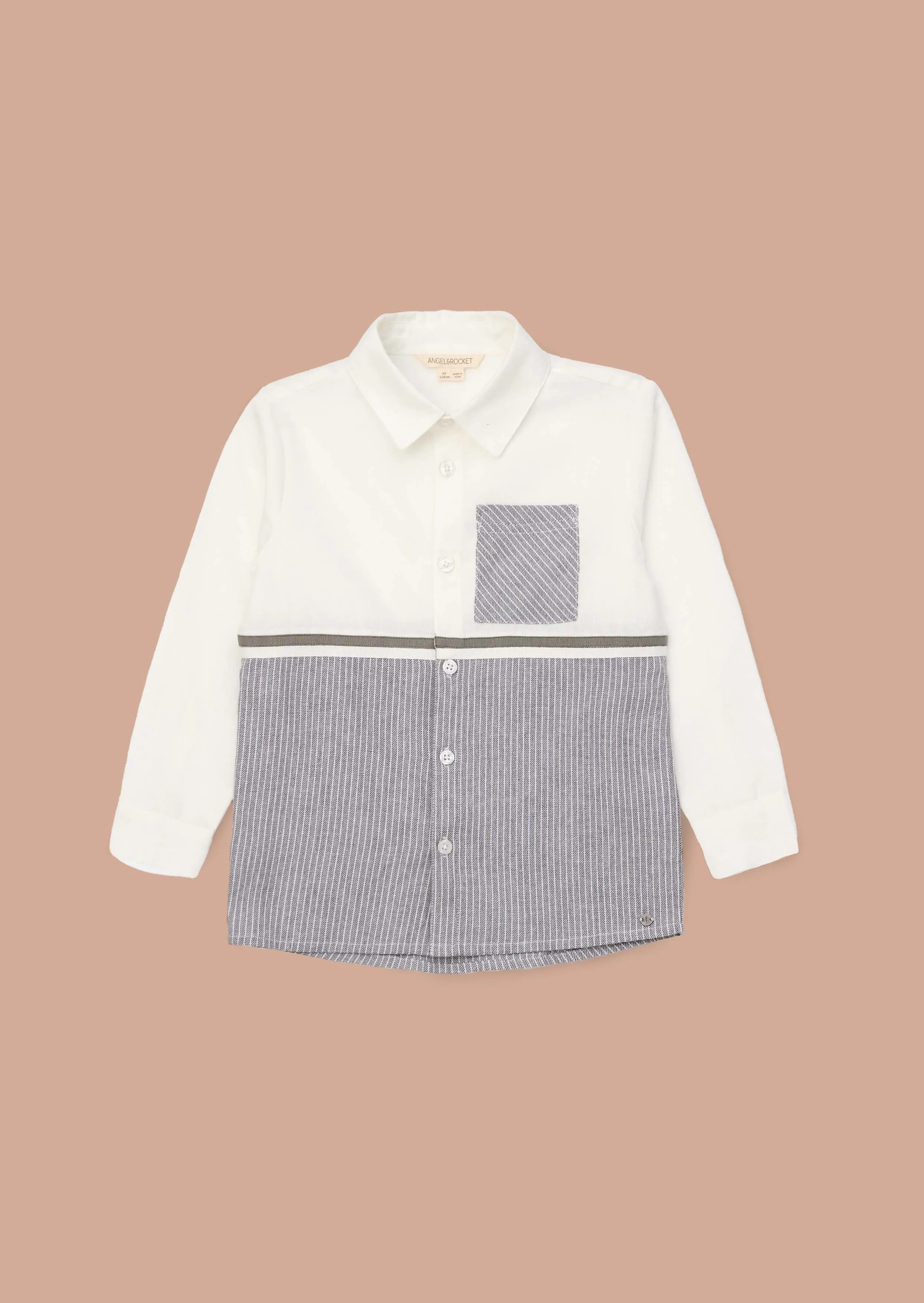 Hank Grey Textured Stripe Block Shirt