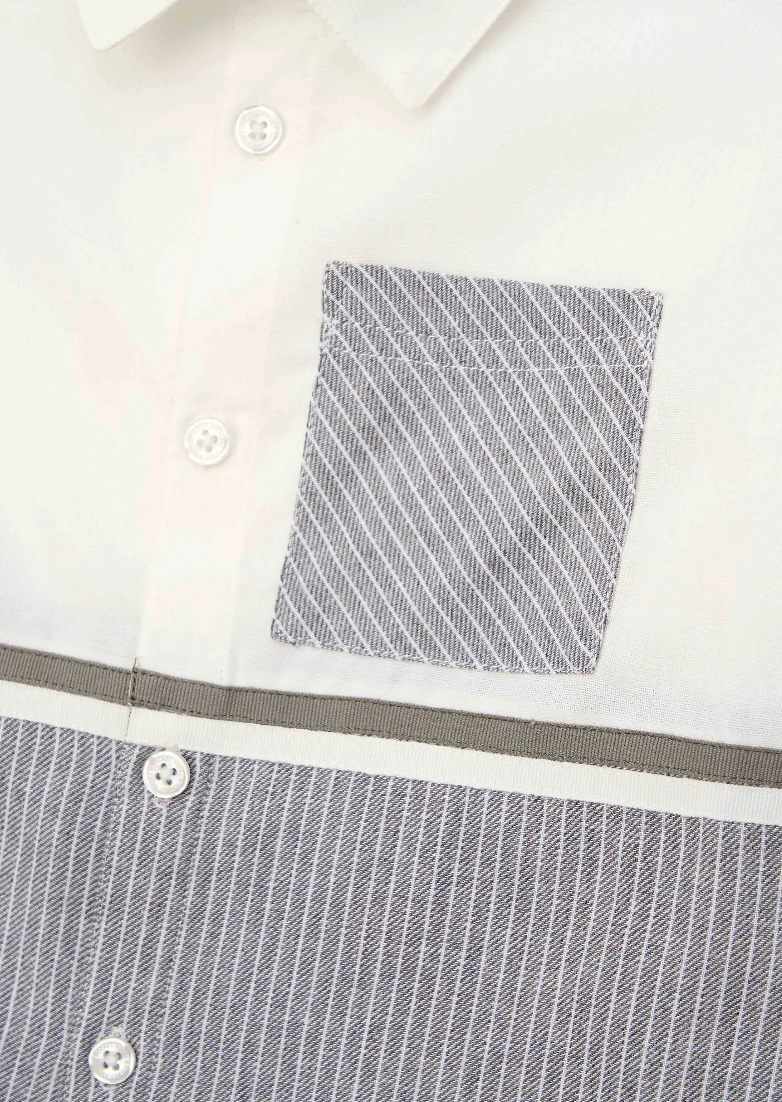 Hank Grey Textured Stripe Block Shirt