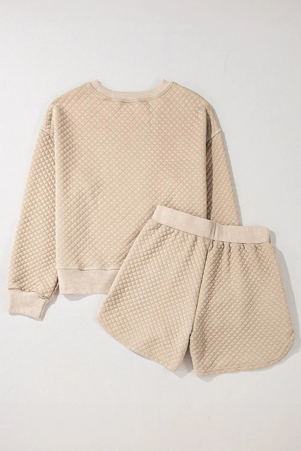 Hazel Blues® |  Quilted Round Neck Long Sleeve Top and Shorts Set