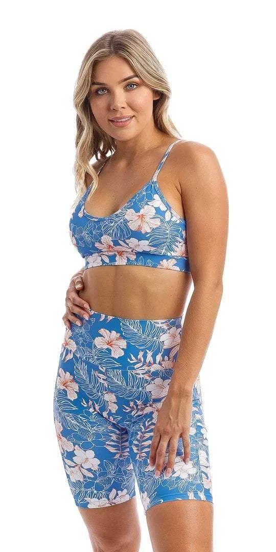 Hibiscus Kiss Biker Shorts with Pockets