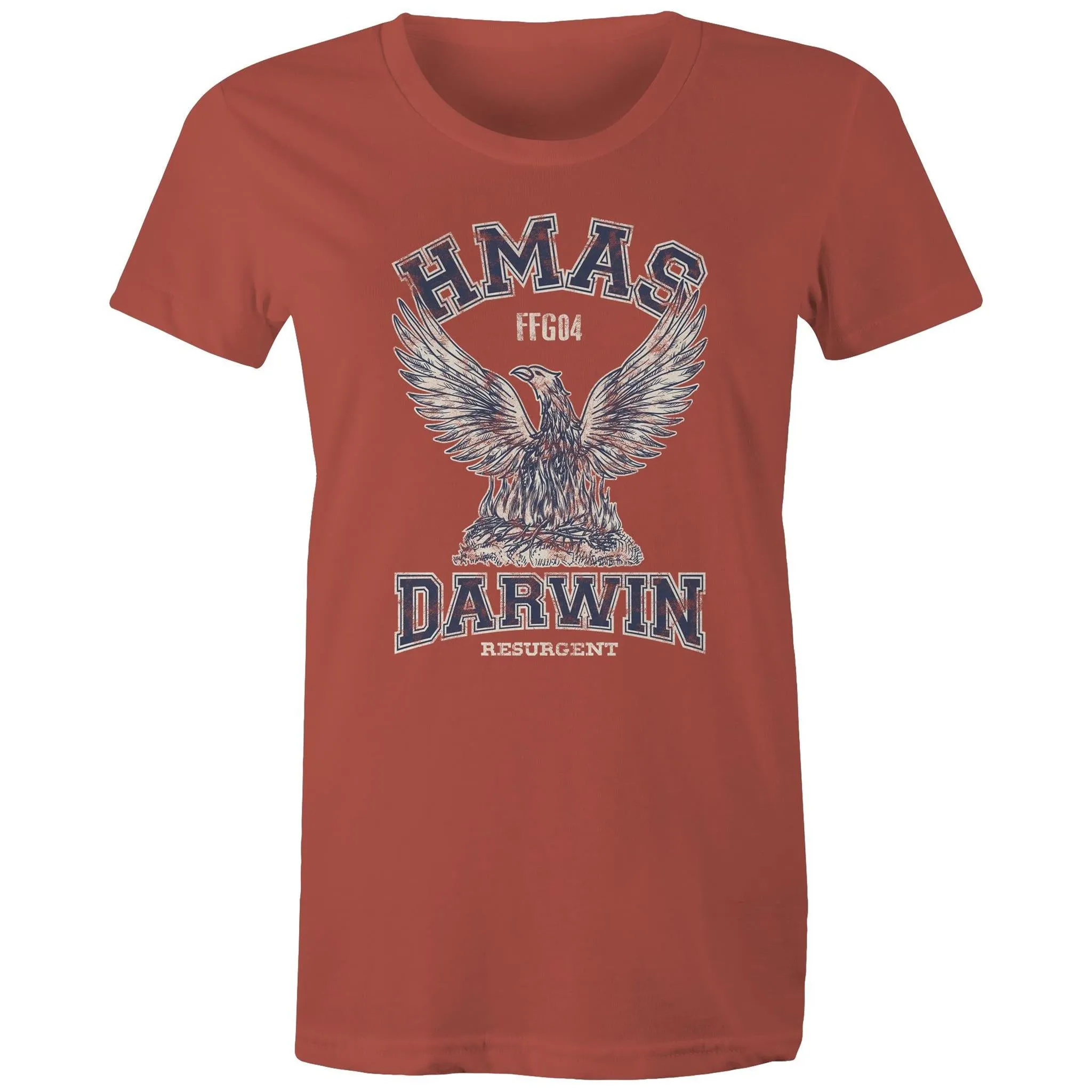 HMAS Darwin FFG04 Women's T-shirt blue  (Style Alpha)
