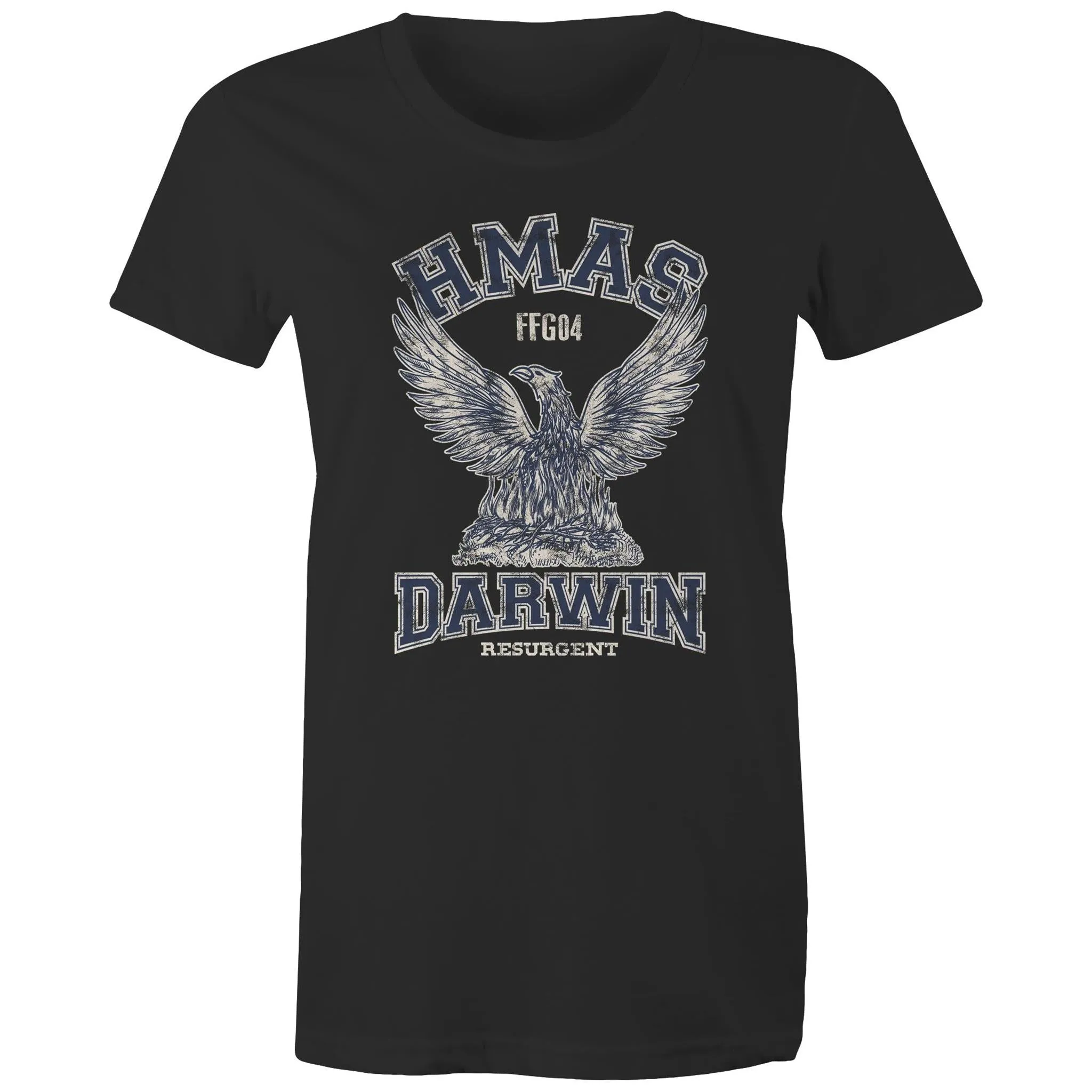 HMAS Darwin FFG04 Women's T-shirt blue  (Style Alpha)