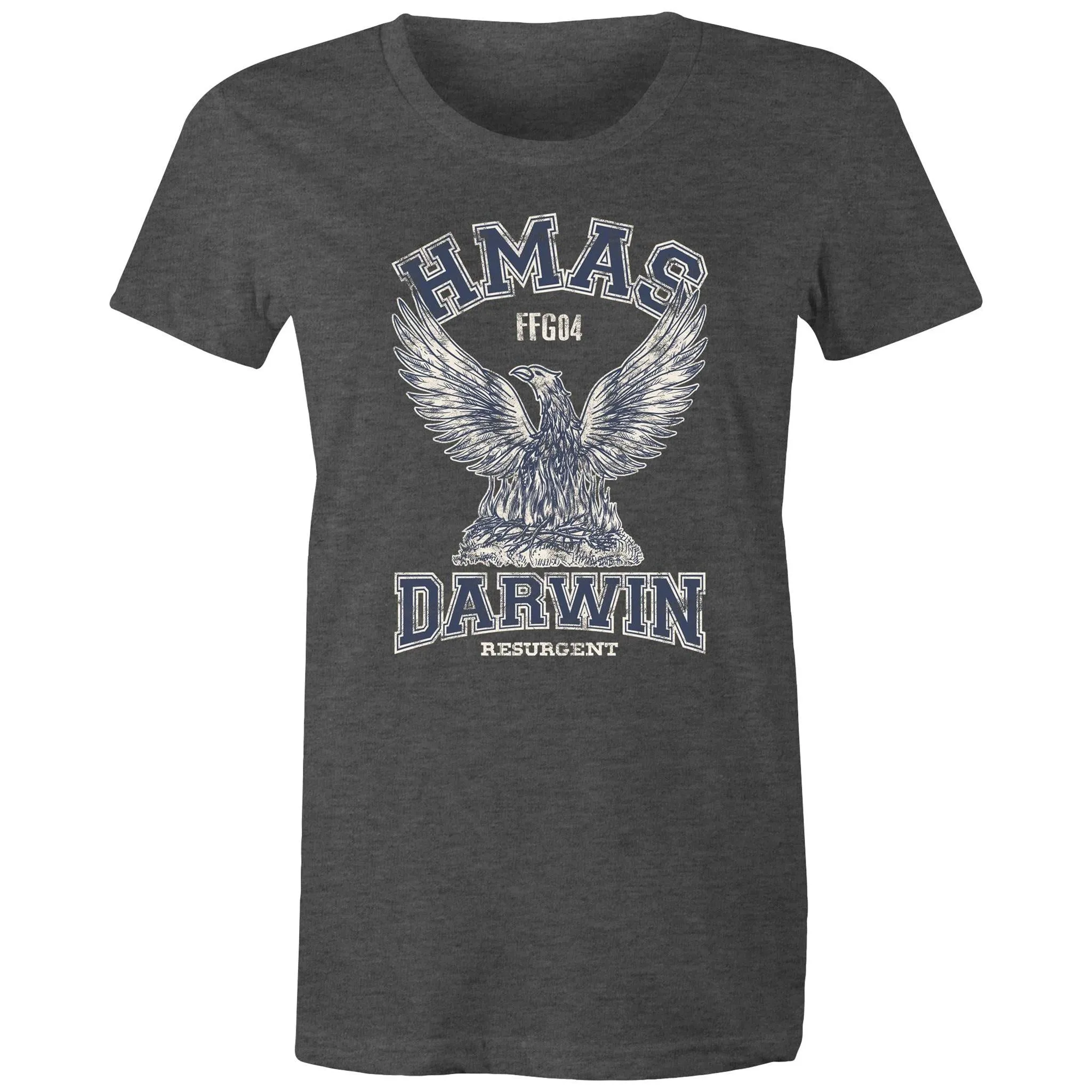 HMAS Darwin FFG04 Women's T-shirt blue  (Style Alpha)