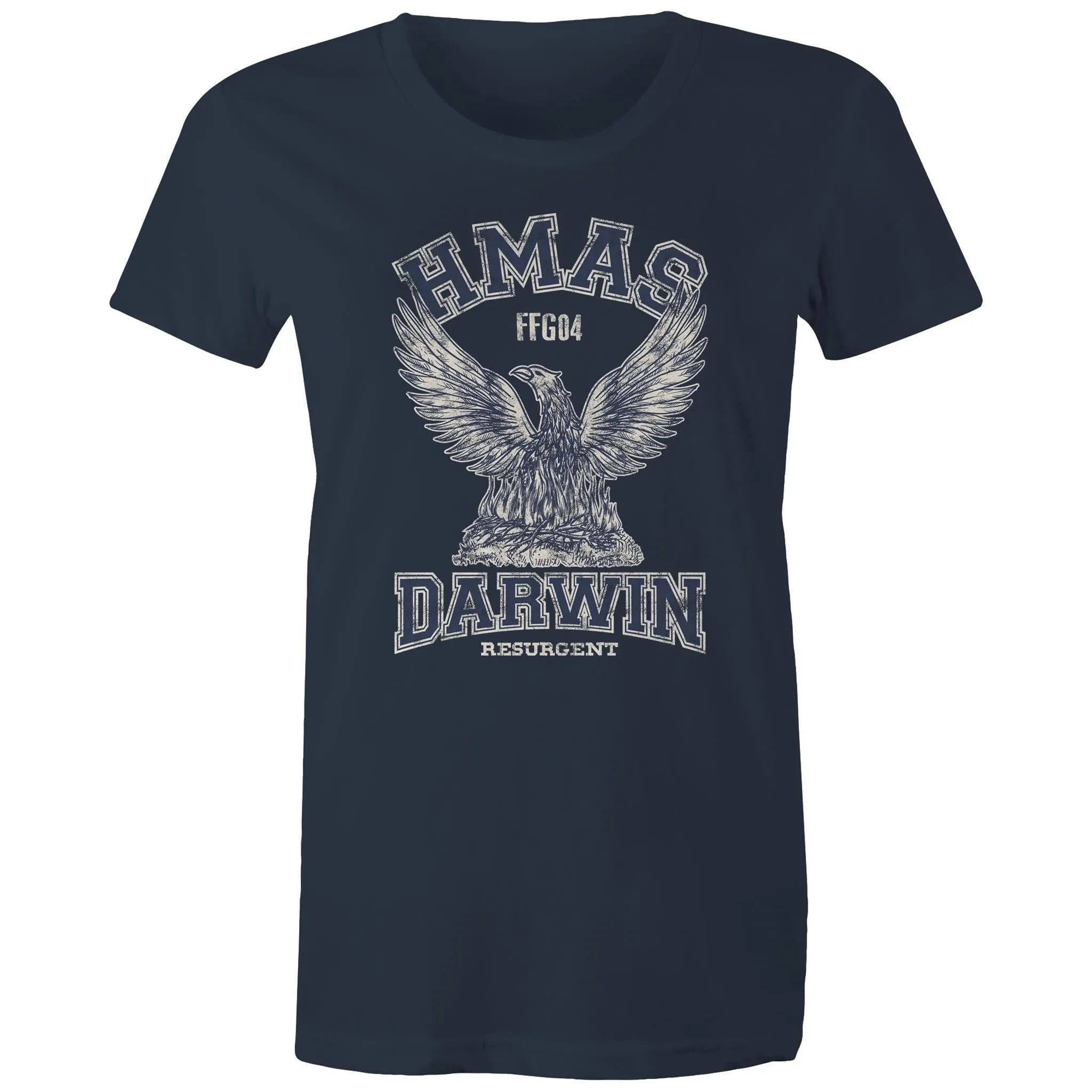HMAS Darwin FFG04 Women's T-shirt blue  (Style Alpha)