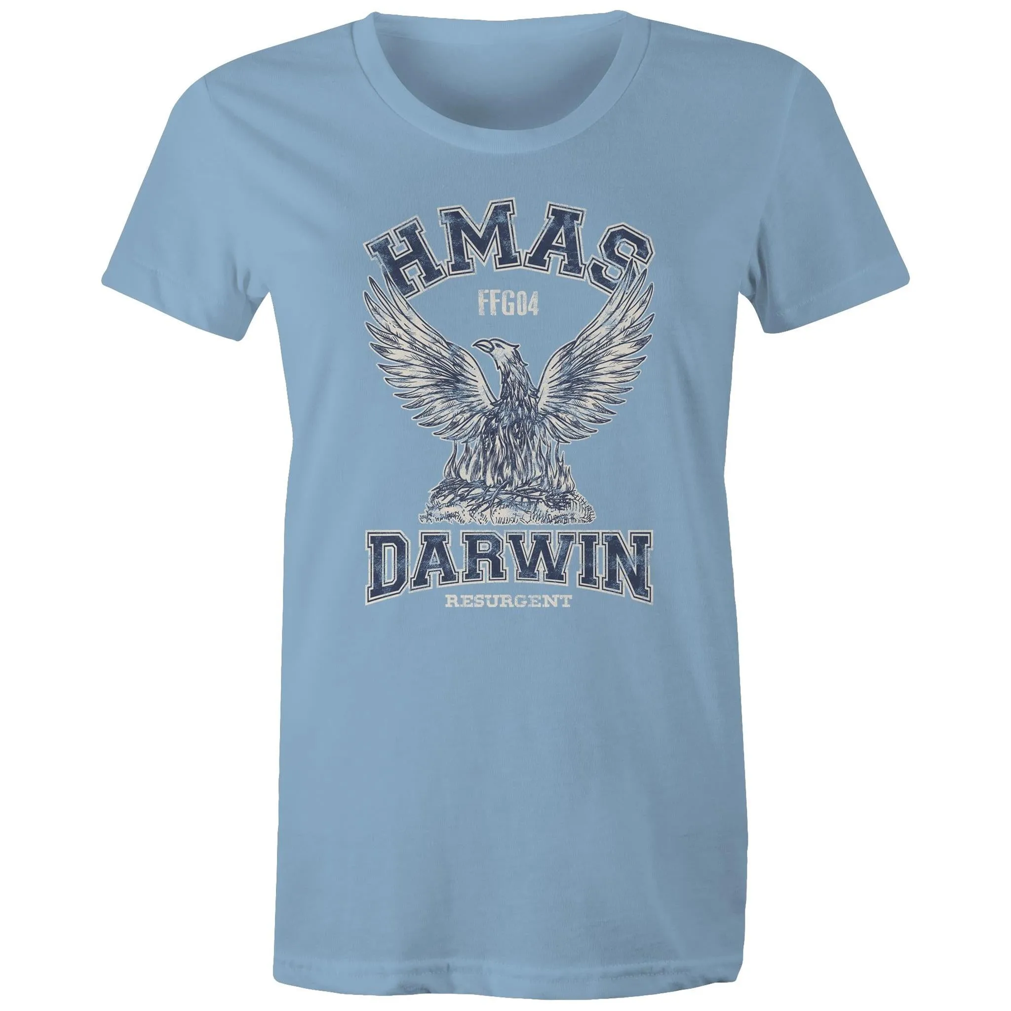 HMAS Darwin FFG04 Women's T-shirt blue  (Style Alpha)