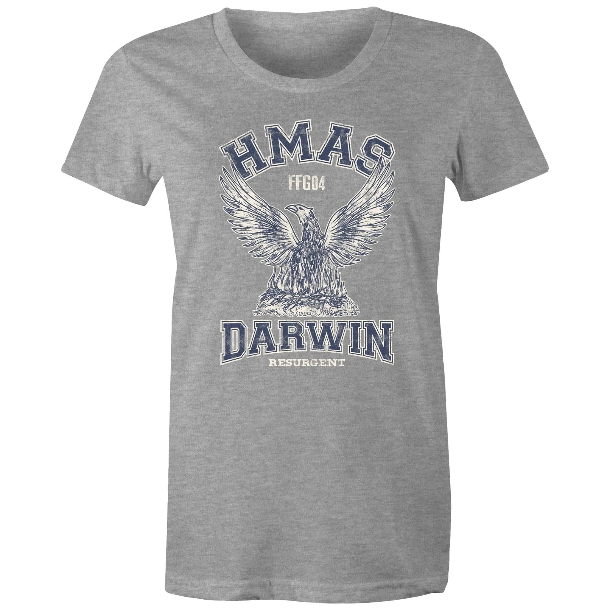 HMAS Darwin FFG04 Women's T-shirt blue  (Style Alpha)