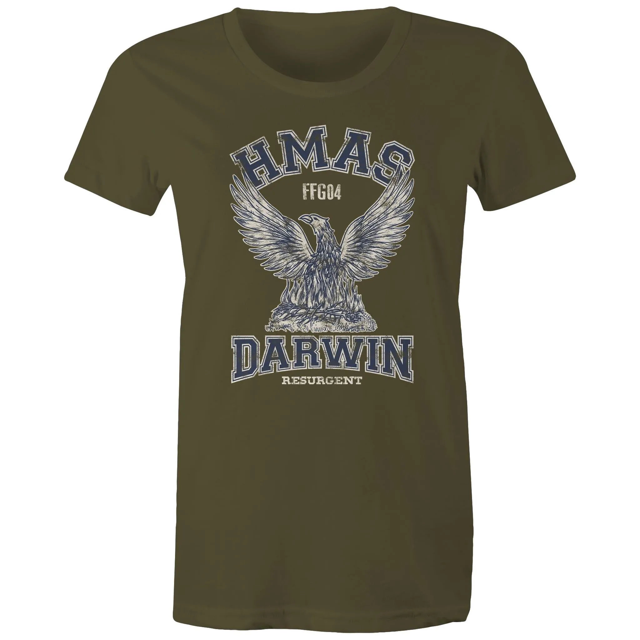 HMAS Darwin FFG04 Women's T-shirt blue  (Style Alpha)