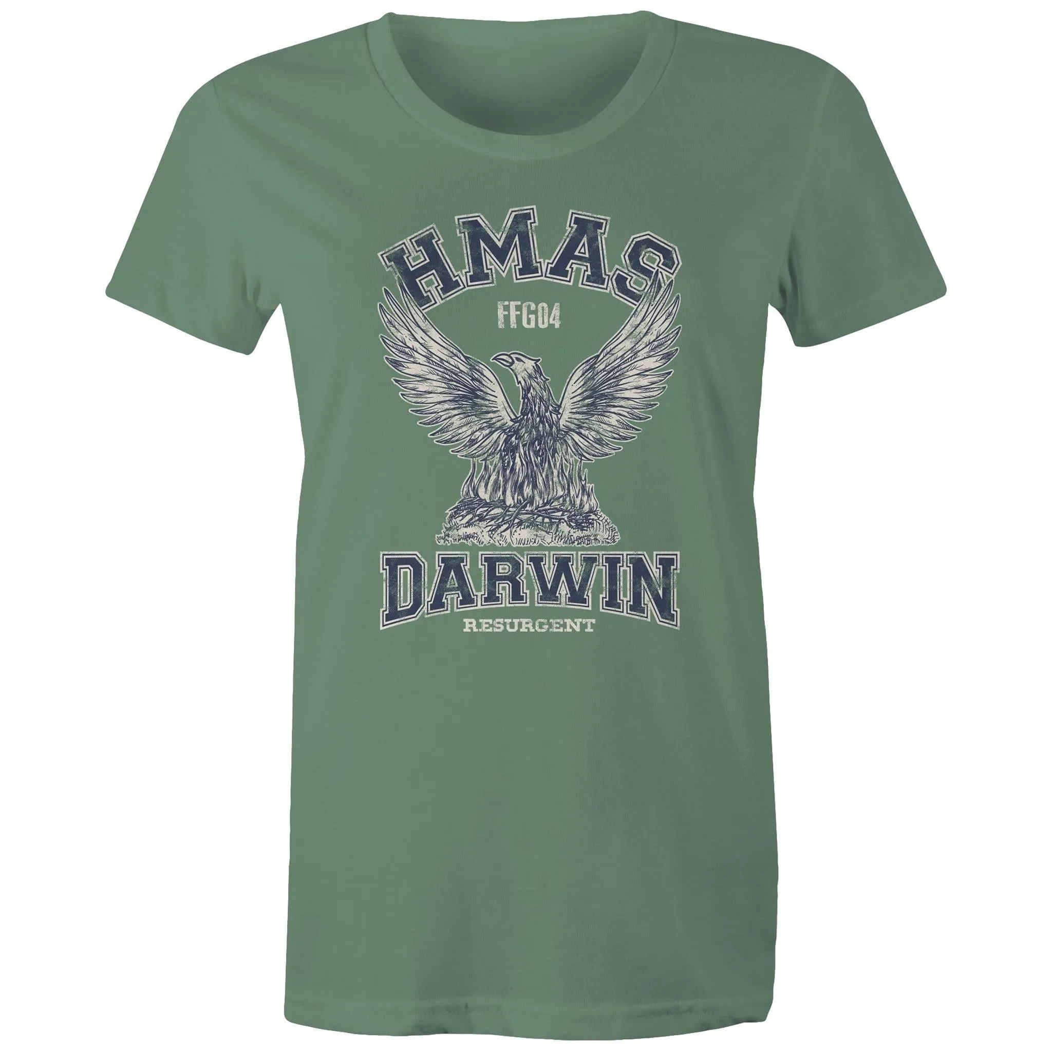 HMAS Darwin FFG04 Women's T-shirt blue  (Style Alpha)