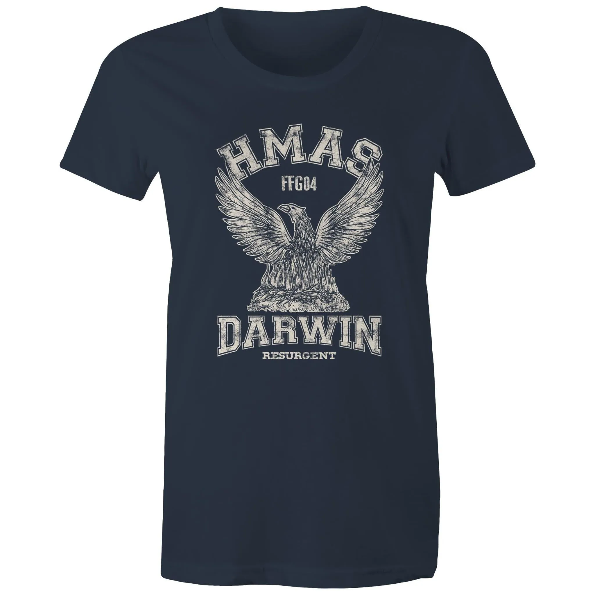HMAS Darwin FFG04 Women's T-shirt white (Style Alpha)