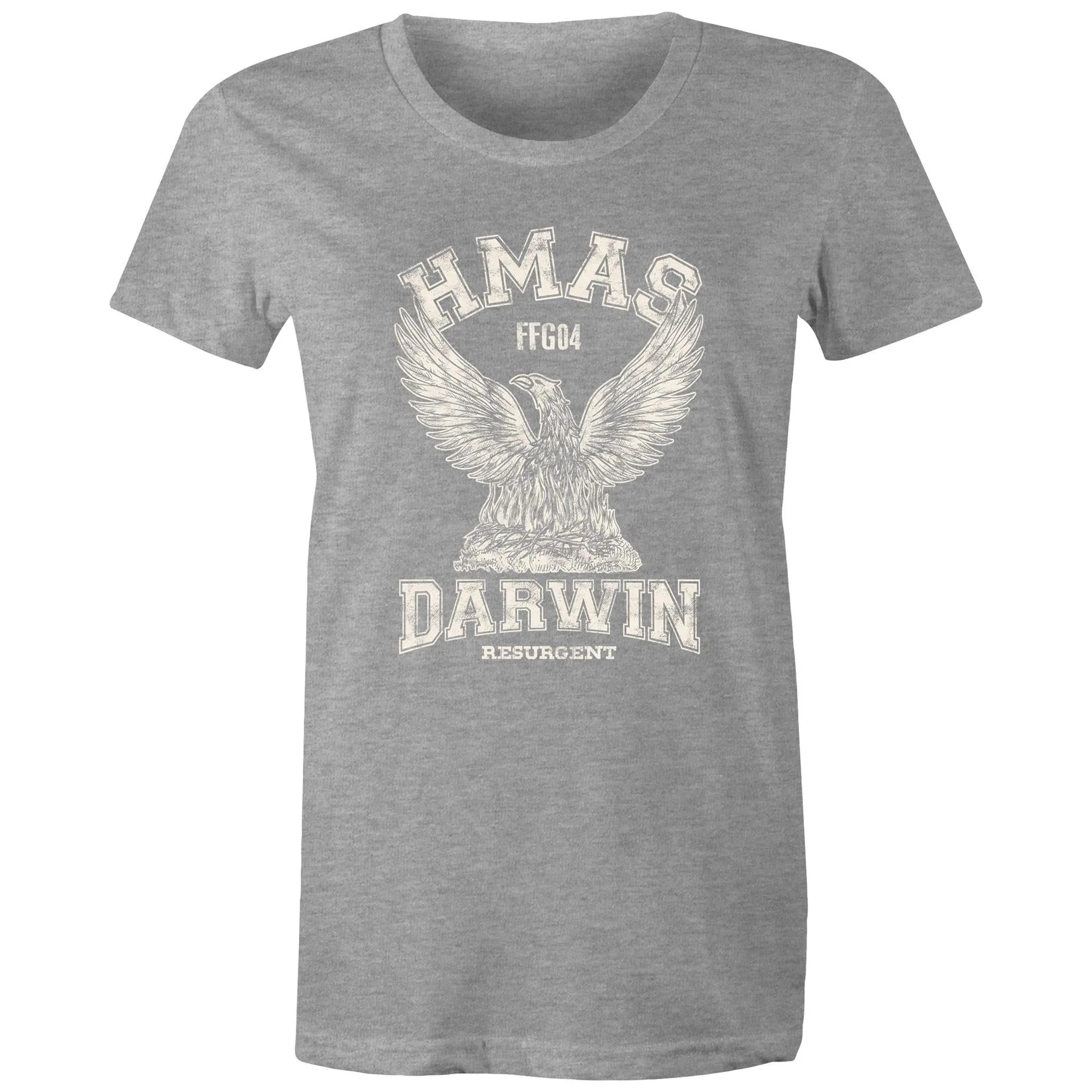 HMAS Darwin FFG04 Women's T-shirt white (Style Alpha)