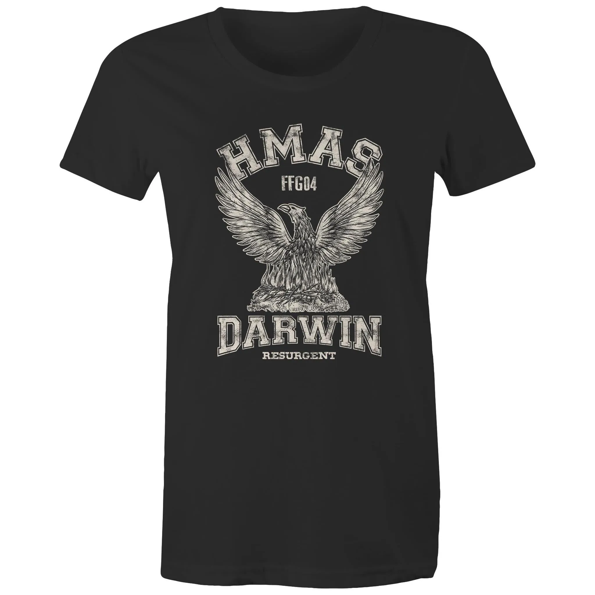 HMAS Darwin FFG04 Women's T-shirt white (Style Alpha)