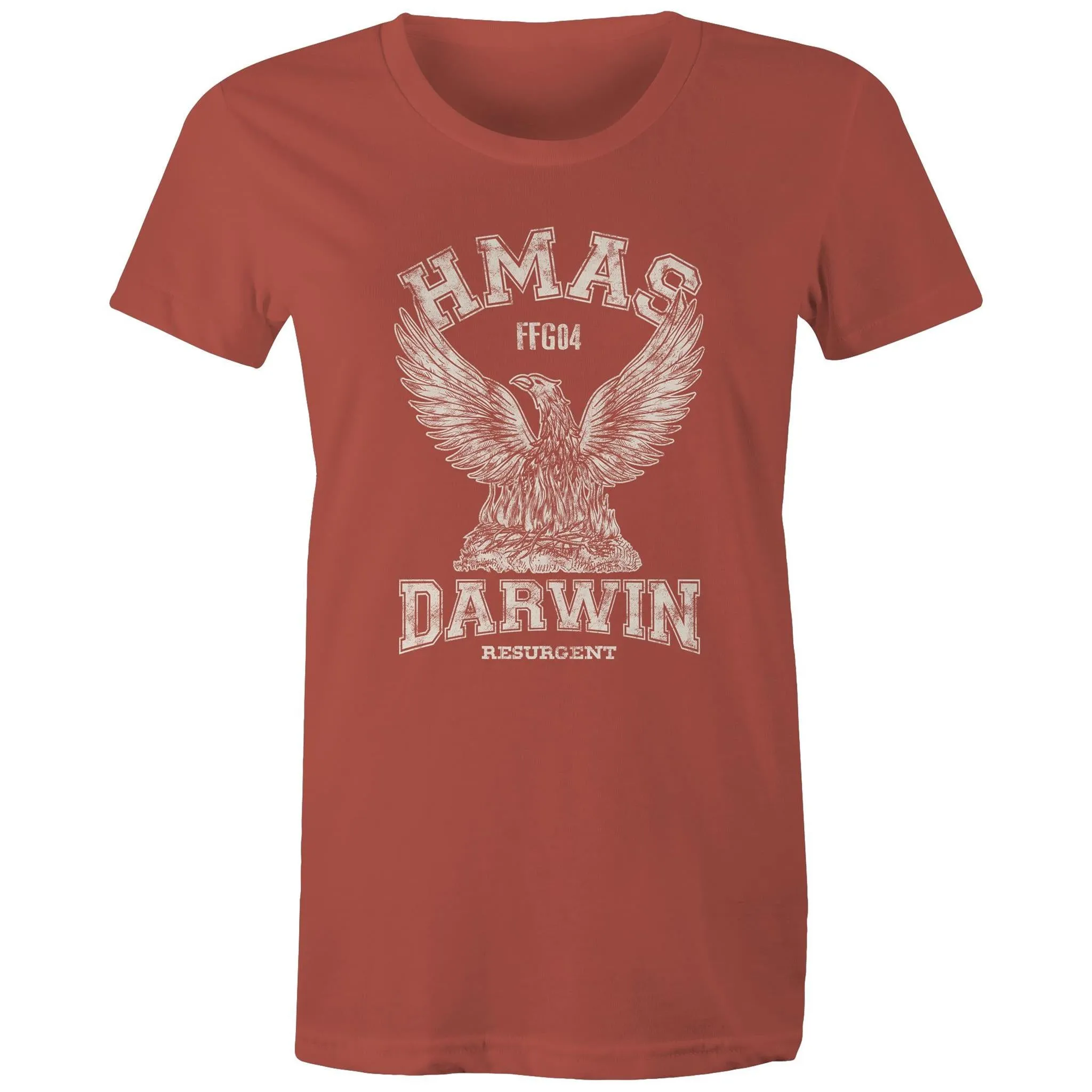 HMAS Darwin FFG04 Women's T-shirt white (Style Alpha)