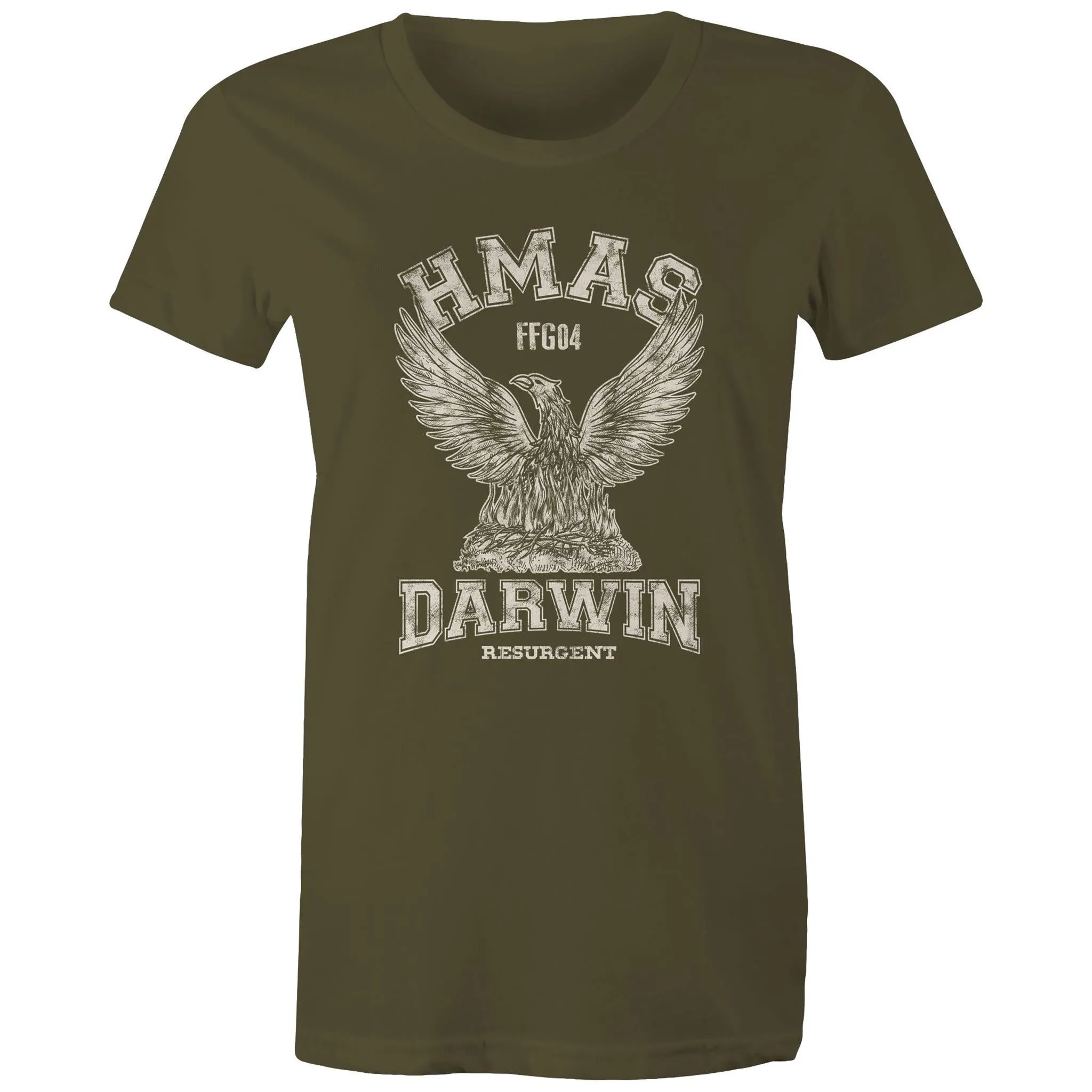 HMAS Darwin FFG04 Women's T-shirt white (Style Alpha)
