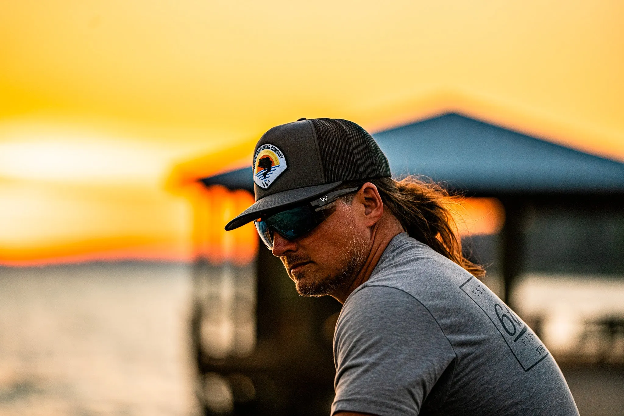 Hooked Sunset - Flatbill - Charcoal/Black