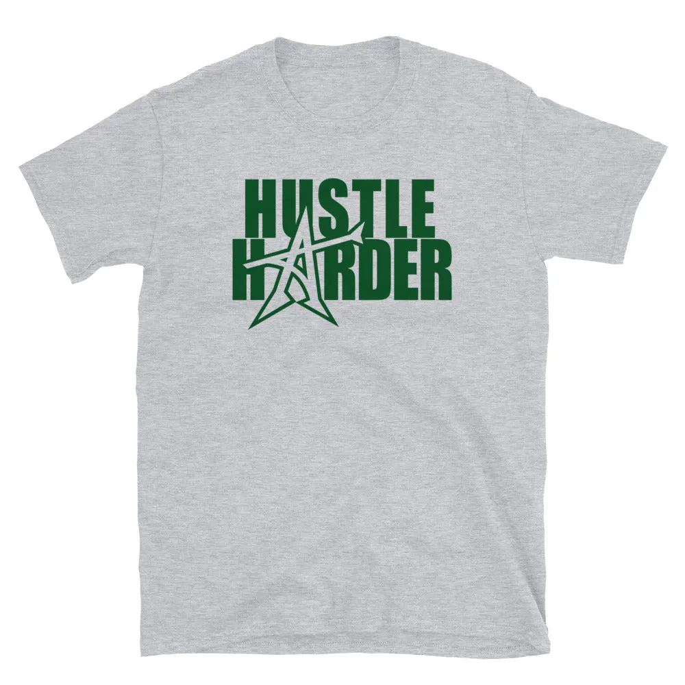 Hustle Harder white (champ green print)
