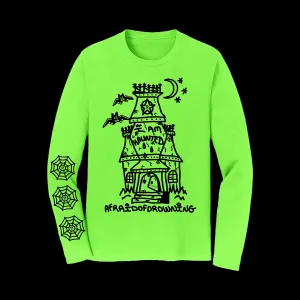 I AM A HAUNTED HOUSE LONG SLEEVE SHIRT - SLIME GREEN