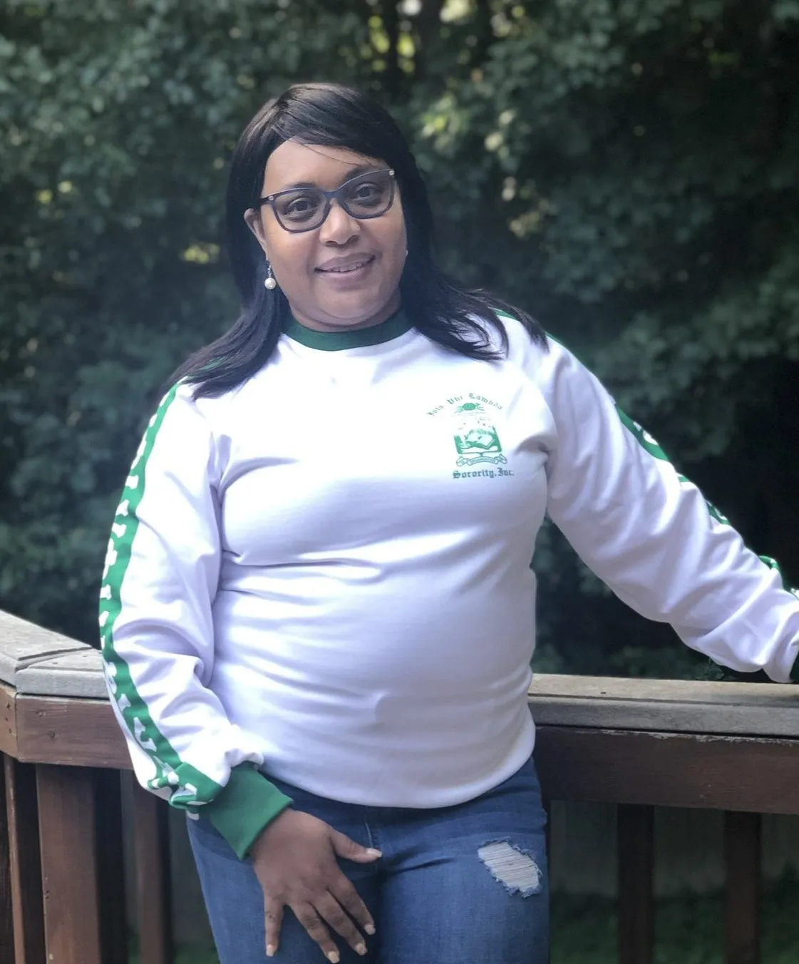 Iota Phi Lambda Taped Crewneck Sweatshirt