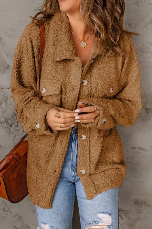 Ivory Textured Button-Up Shacket