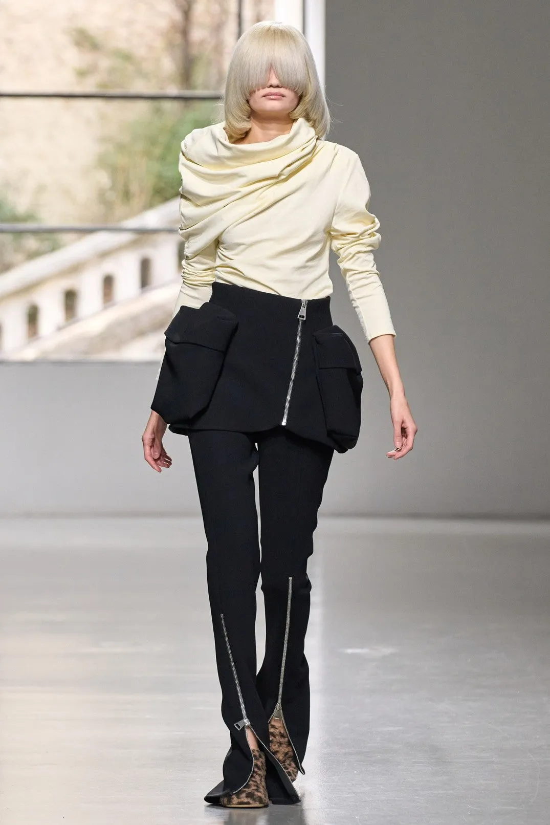 Jersey Cowl Neck Top Ivory