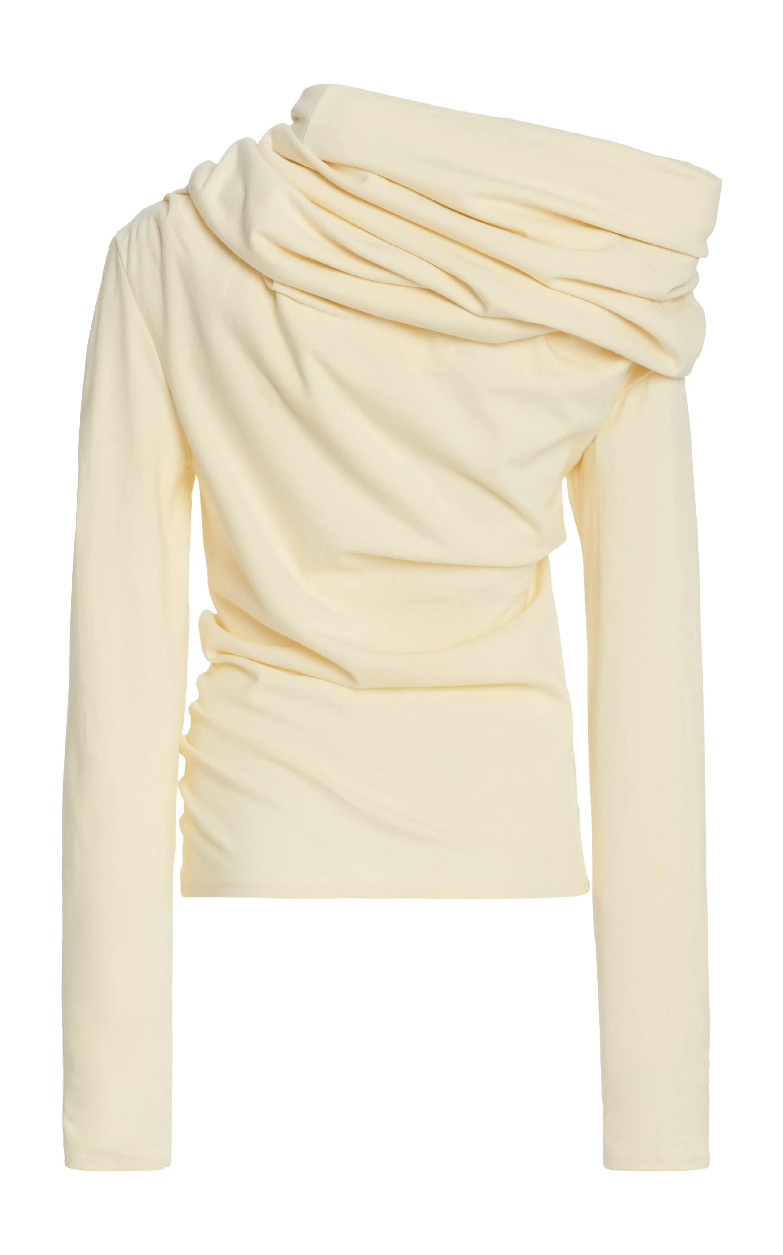 Jersey Cowl Neck Top Ivory