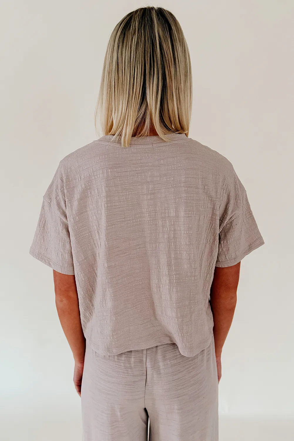 Jet Stream Vintage Textured Dropped Sleeve Relaxed T Shirt