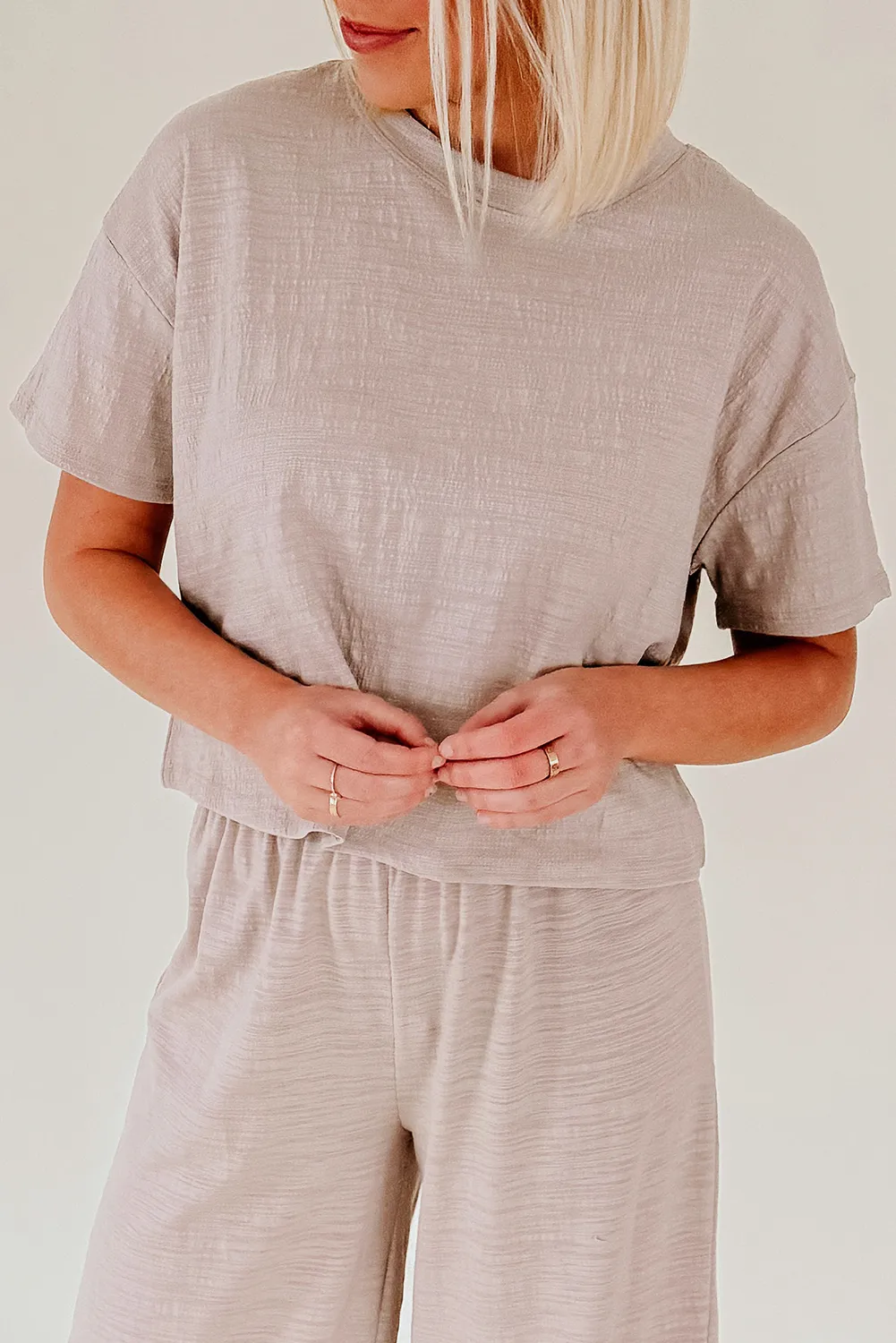 Jet Stream Vintage Textured Dropped Sleeve Relaxed T Shirt