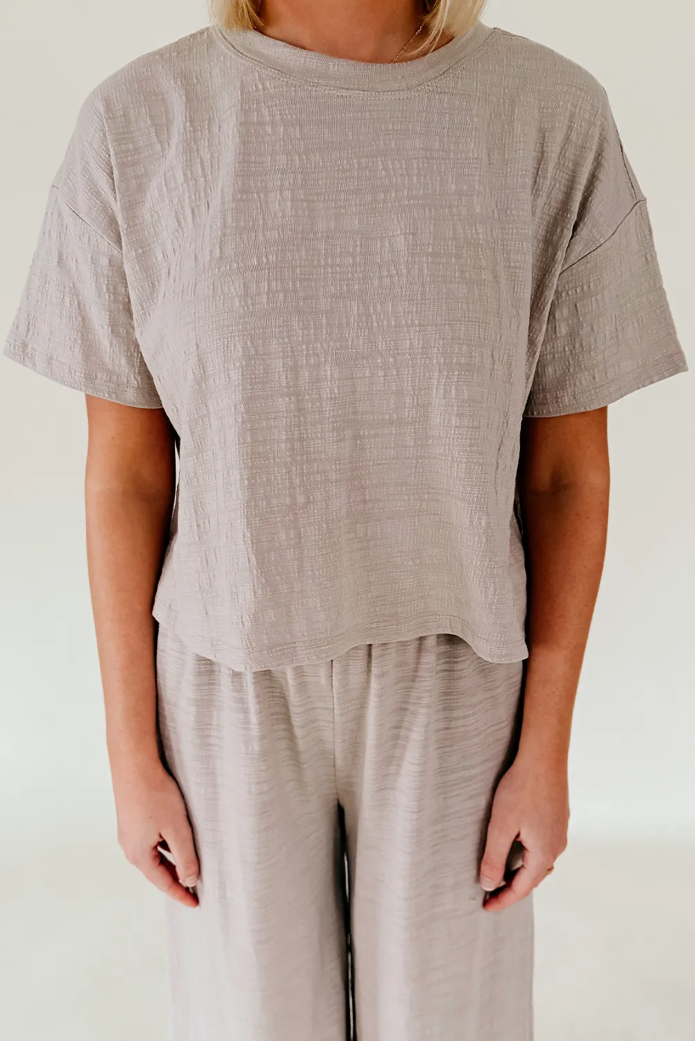 Jet Stream Vintage Textured Dropped Sleeve Relaxed T Shirt