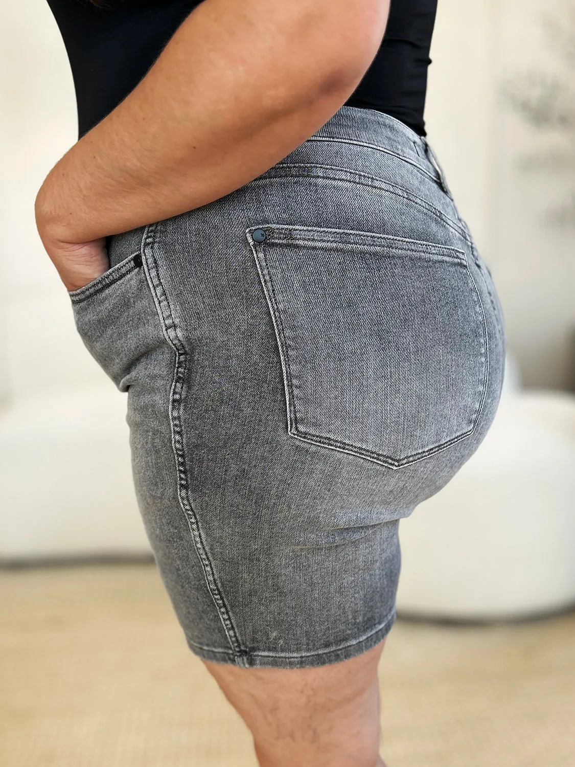 Judy Blue Full Size High Waist Washed Denim Shorts S-3XL