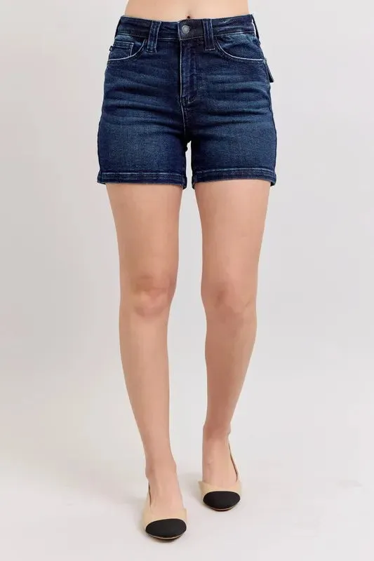 Judy Blue High Waist Back Flap Pocket Denim Shorts