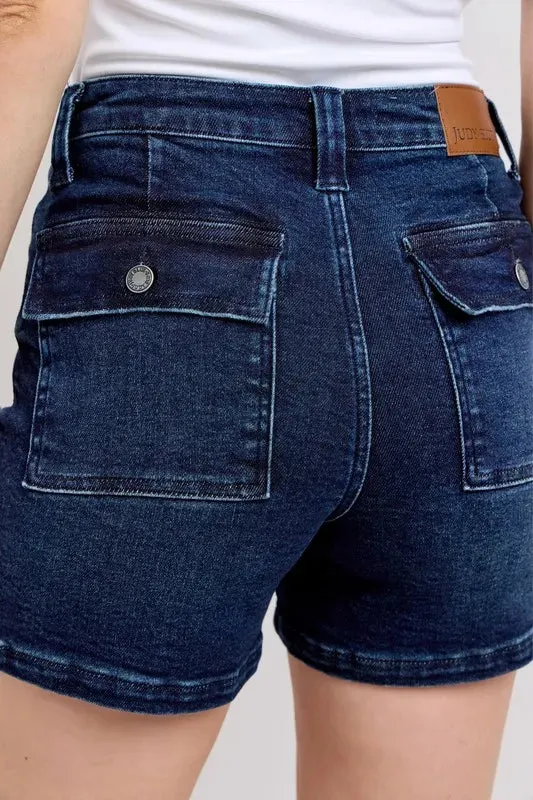 Judy Blue High Waist Back Flap Pocket Denim Shorts