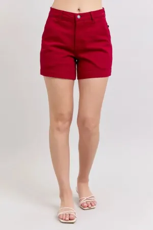 Judy Blue High Waist Garment Dyed Heart Shaped Denim Shorts
