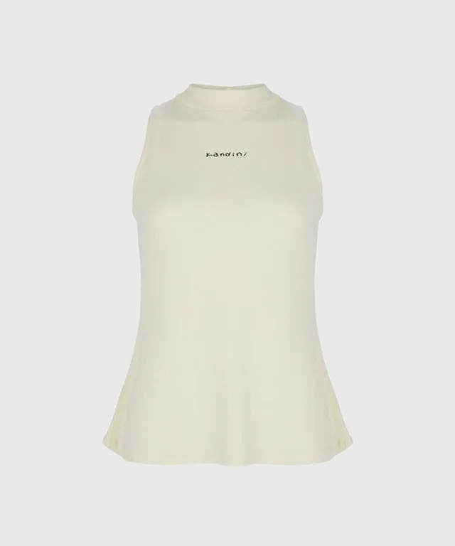 KANDINI Half-neck Sleeveless T-shirts - Cream