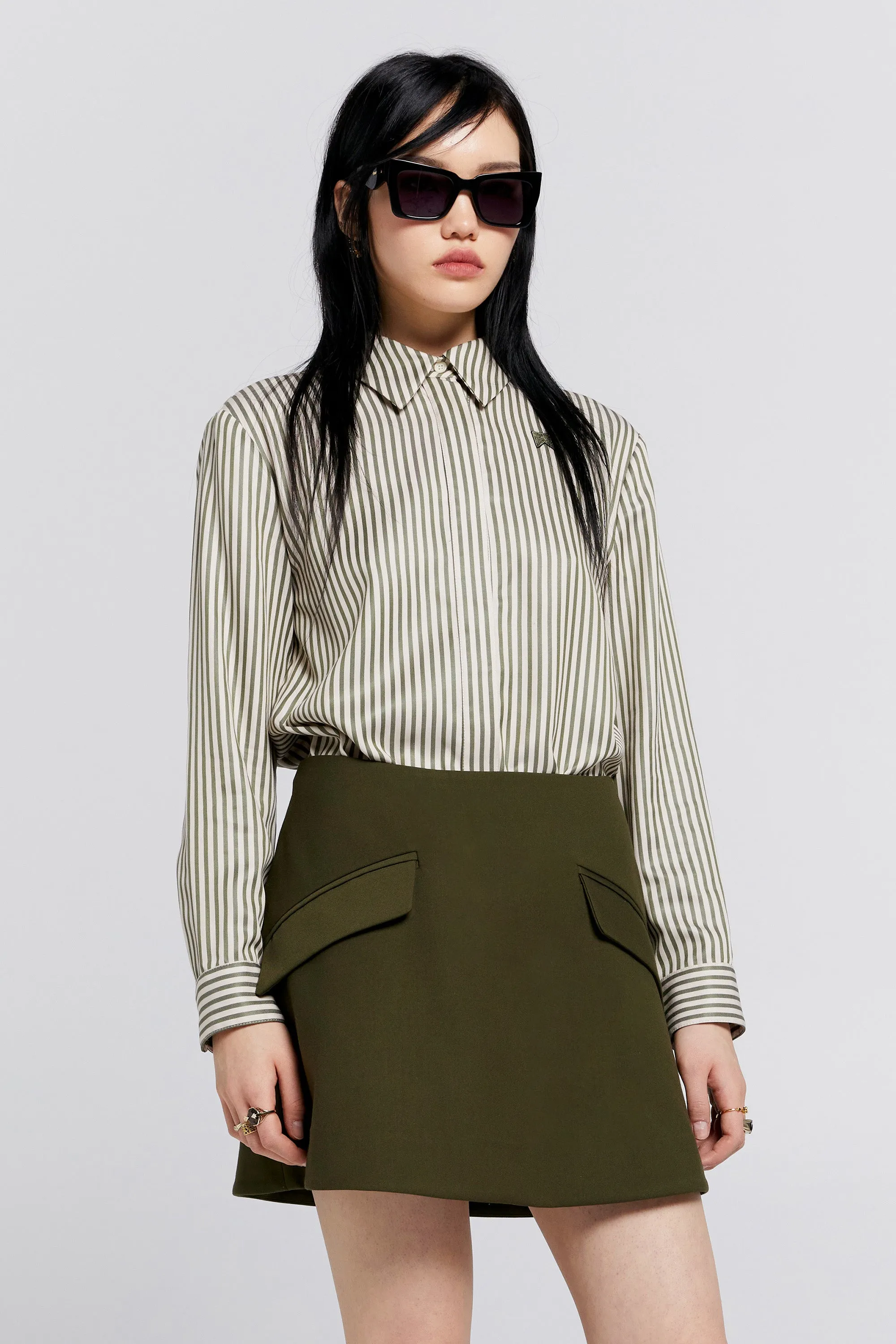 KAREN WALKER TRUE SKIRT OLIVE